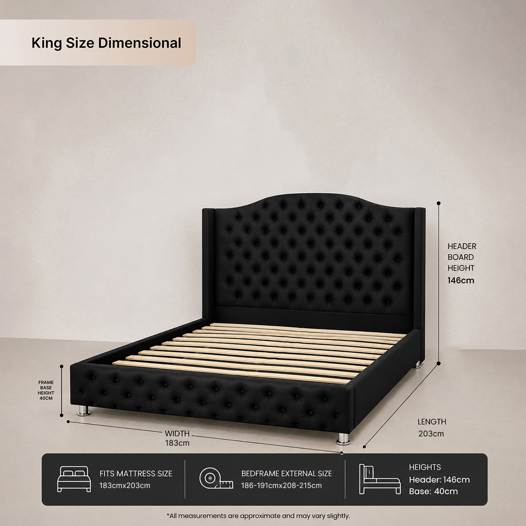 Chesterfield Bed - Black