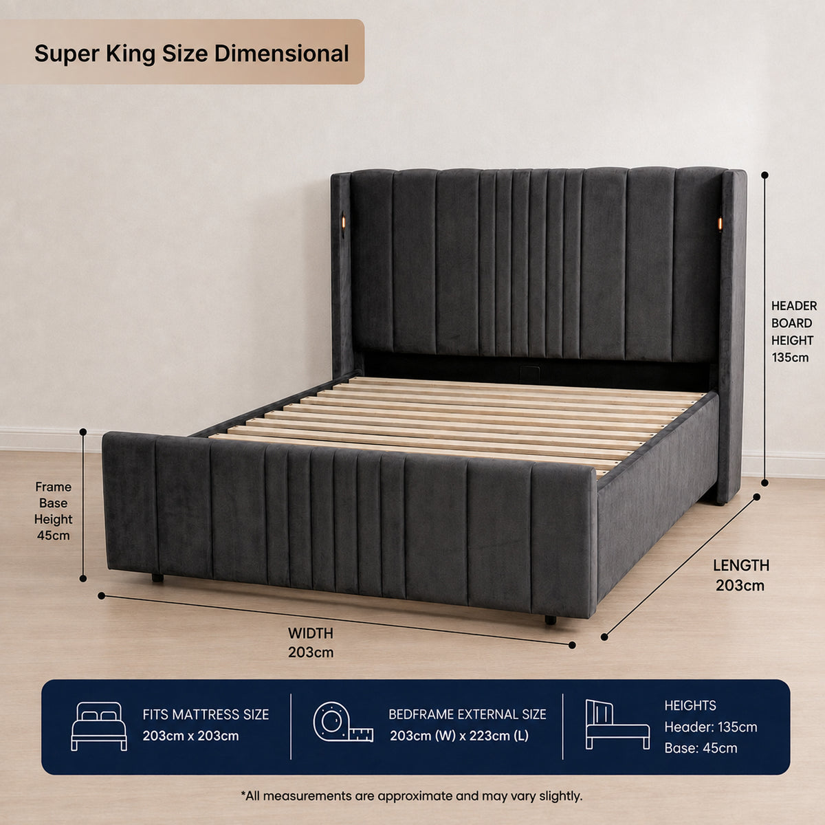 Horizon Comfort Bedframe - Grey