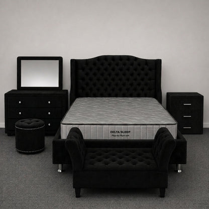 Chesterfield Black Bedroom Suite - Queen Size