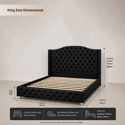 Chesterfield Bed - Black