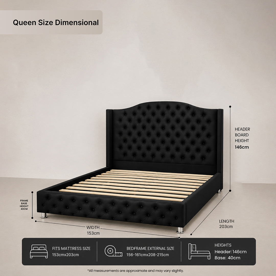 Chesterfield Bed - Black