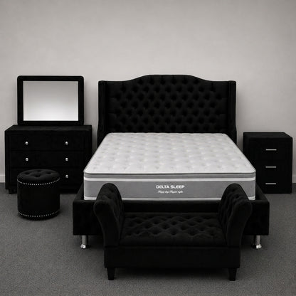 Chesterfiled Black Bedroom Suite - King Size