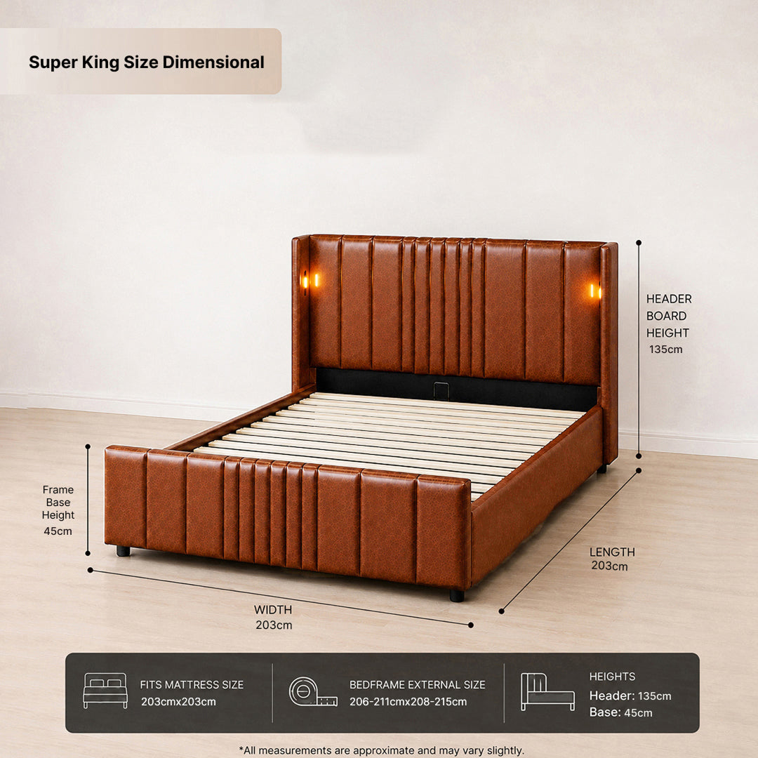 Horizon Bedframe - Brown/Tan