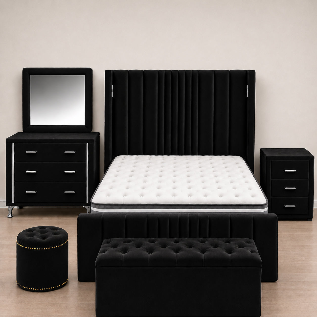 Horizon Comfort Black Bedframe - King Size