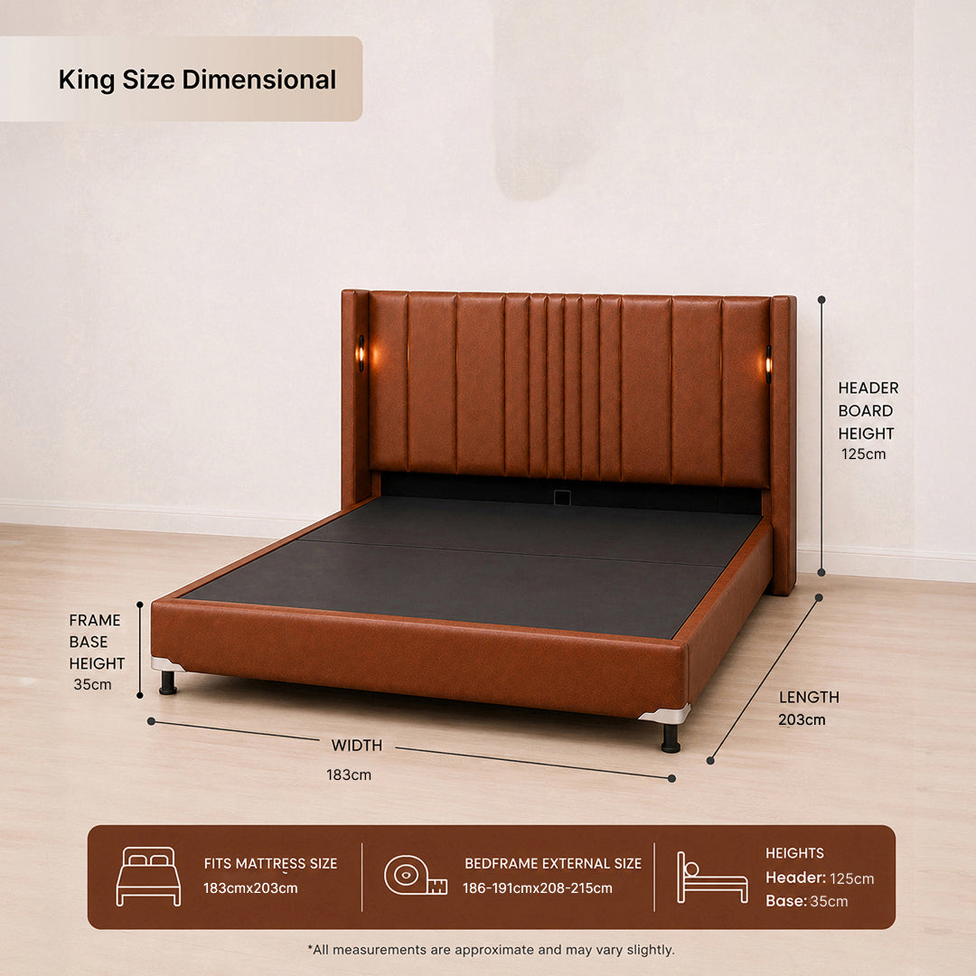 Horizon Bedframe - Brown/Tan