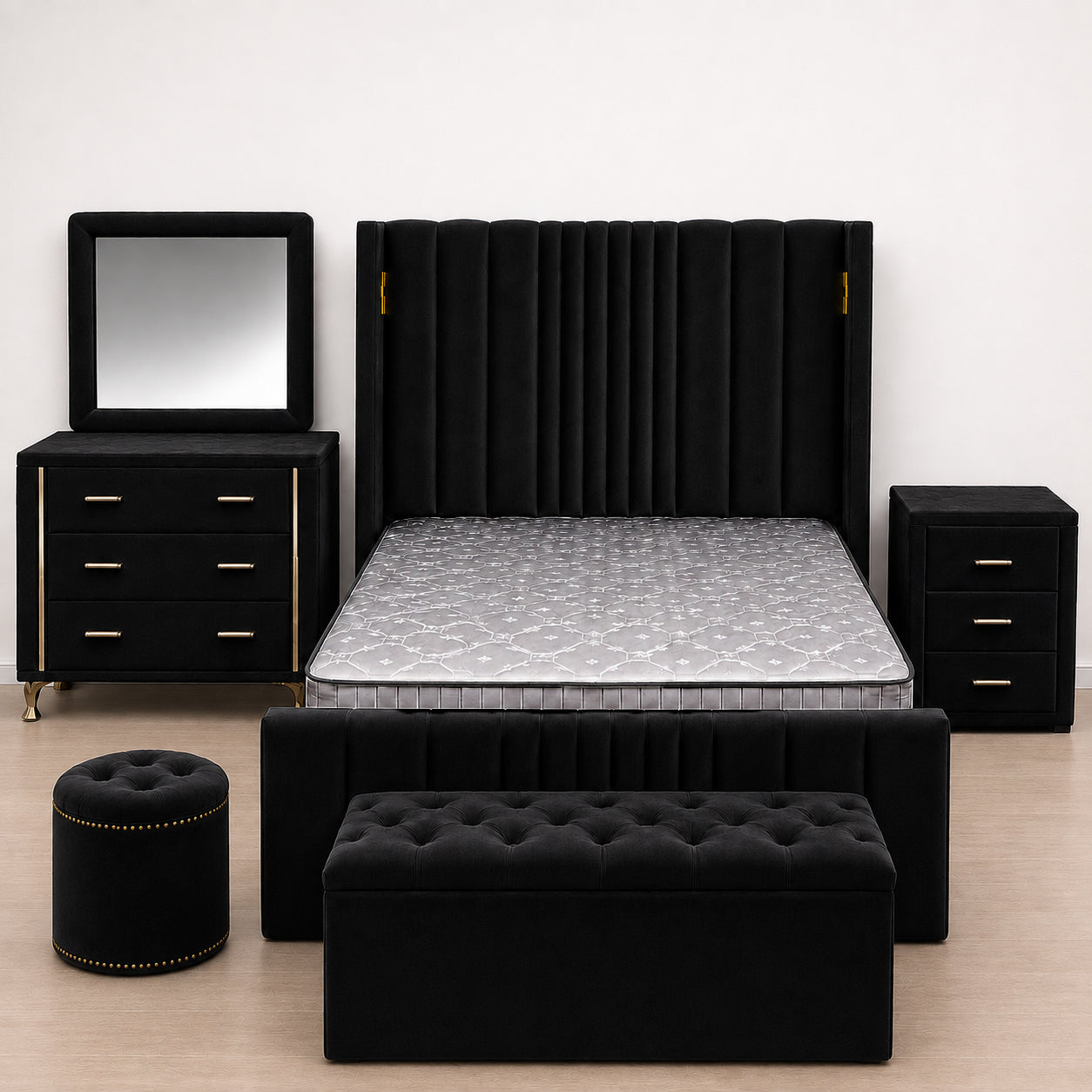 Horizon Black Bedroom Suite - Queen Size