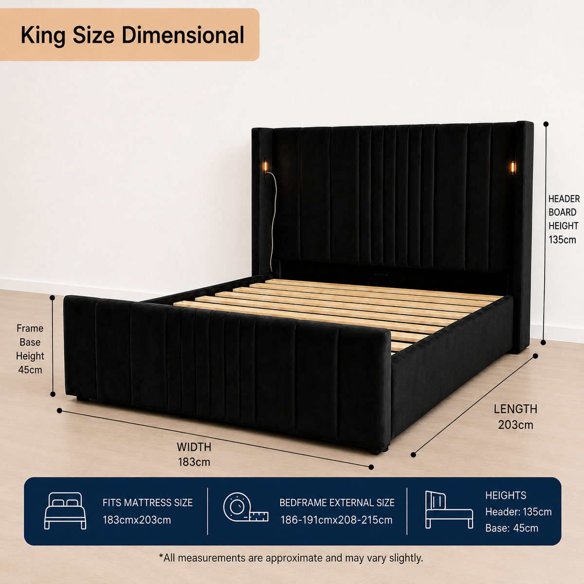 Horizon Comfort Bedframe - Black
