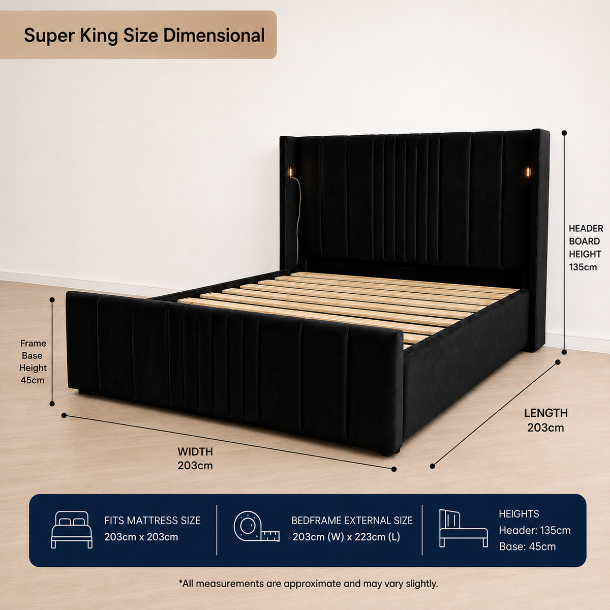 Horizon Comfort Bedframe - Black