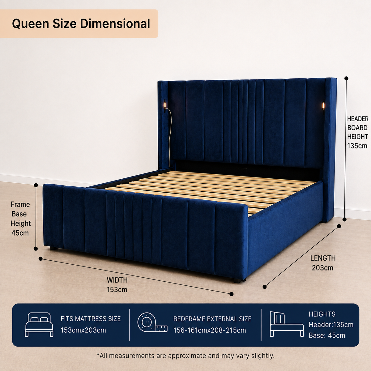Horizon Comfort Bedframe - Blue