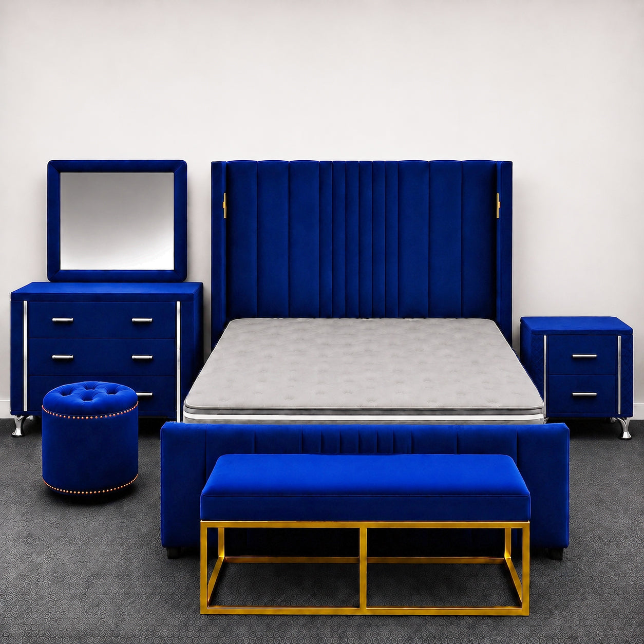 Horizon Comfort Blue Bedframe - King Size