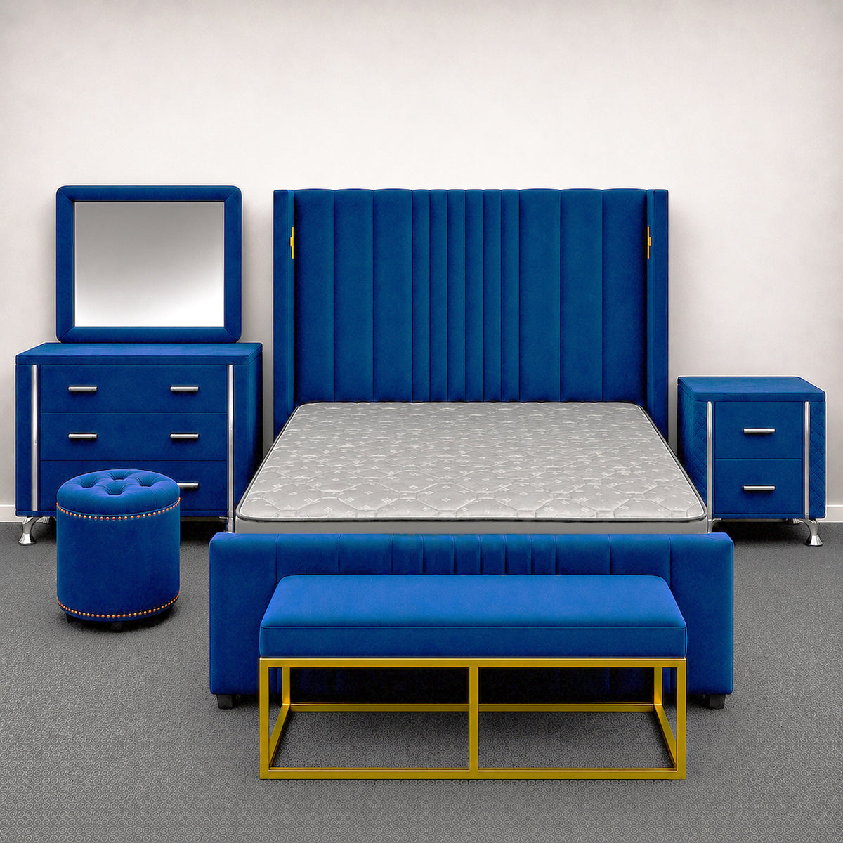 Horizon Comfort Blue Bedroom Suite - Queen Size